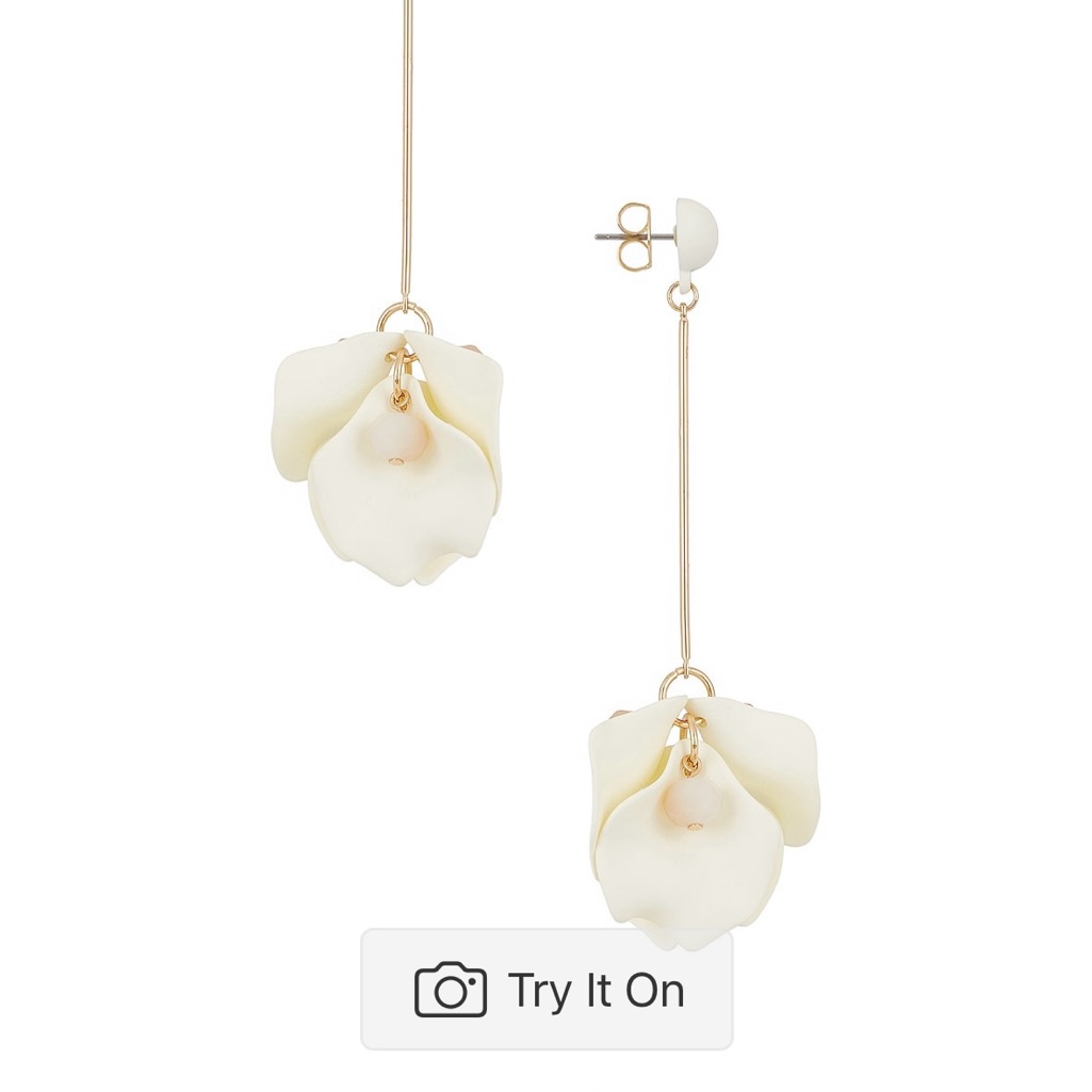 Shashi Cream Floral Drop Earrings 50$